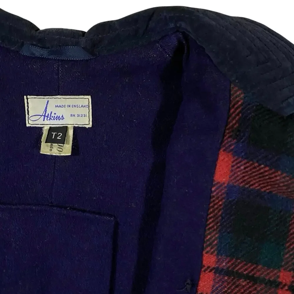 Vintage Atkins Plaid Wool Jacket Hat Set - 2T